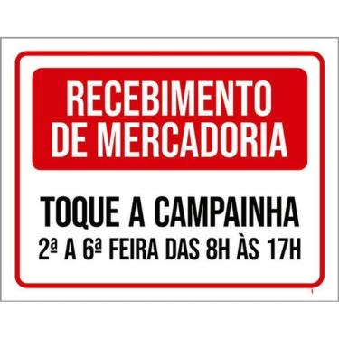 Imagem de Kit 3 Placas Recebimento Mercadoria Toque Campainha