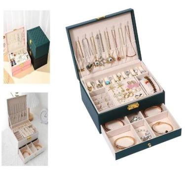 Imagem de Maleta Porta Joias Caixa Organizador Brincos Estojo Aneis - Miwill, Ve