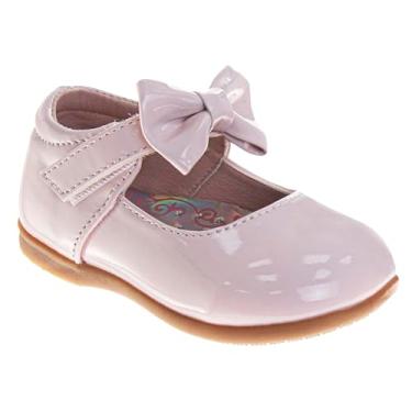 Imagem de Josmo Sapatilhas Mary Jane para meninas - Sapato social sem cadarço formal com alça de laço (tamanhos: 3-4 bebês / 5-8 crianças), Blush Patent, 18