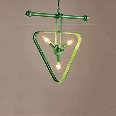 Imagem de Luminária pendente, Luminárias pendentes Luminária pendente industrial em V, de ferro metálico, café, bar, restaurante, retrô, de ferro, ajustável, em forma de triângulo, com 3 soquetes, com