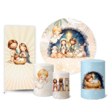 Imagem de Trio Capas Cilindro + Painel Sublimado + Painel Lateral Natal (K2HAL0095)