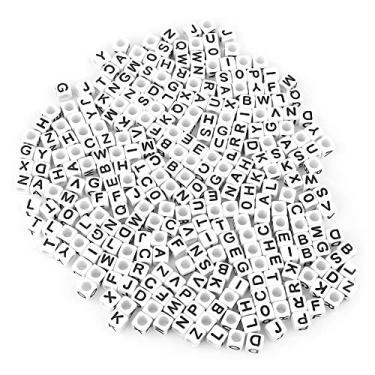 Imagem de Acouto : Contas de Letras do Alfabeto 300 Unidades de Contas de Letras únicas de Acrílico Branco A-pulseira Colar Acessórios de Artes, Artesanato e Costura/Miçangas e Fabricação de Joias/Miçangas e
