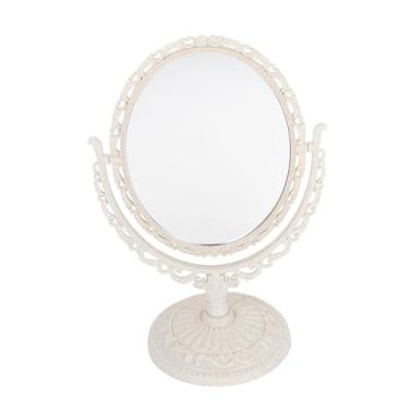 Imagem de TLTDSMY 1 peça espelho retro, cômoda, suporte, portátil, espelho de viagem, espelho oval, espelho de maquiagem, espelho giratório de maquiagem, espelho de maquiagem com espelho de flores ajustável de