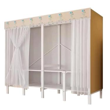 Imagem de YPDJVLTI Armário portátil armário portátil metal ferro guarda-roupa economiza espaço guarda-roupa para quarto pendurar 168 cm/190.0 cm/215.9 cm roupas armário espaçoso