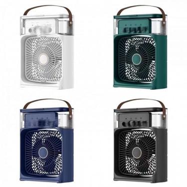 Imagem de Ventilador Climatizador Ar Ventilador Umidificador Portátil Escritório Com Led Reservatório De Água Com Type C USB(Preto)