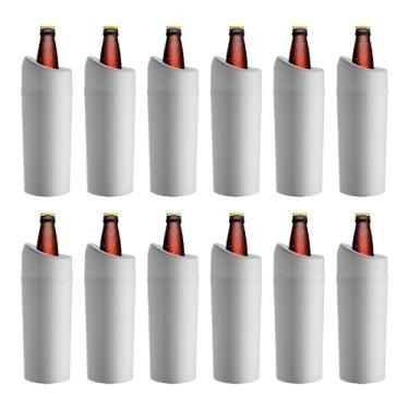 Imagem de Porta Garrafa Térmico Camisinha Para Cerveja 1l Litrão 12pçs (BRANCO)