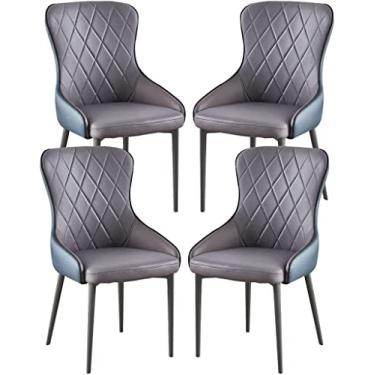 Imagem de ZYHSIJOBAS Cadeira de jantar, cadeiras modernas para sala de jantar, cadeiras de jantar estofadas, conjunto de 4 cadeiras de tecido tecnológico, cozinha, sala de estar, lounge, balcão, pernas