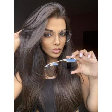 Imagem de Armação Grau Óculos Clipon 2 em 1 Metal Unissex  Aviador Óculos Sunris