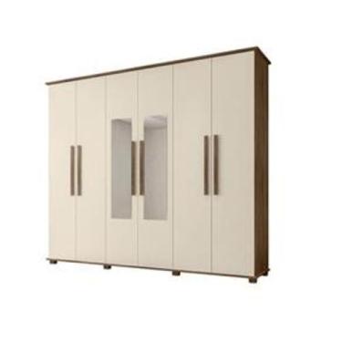 Imagem de Roupeiro recife com espelhos feijó/branco - CARIOCA