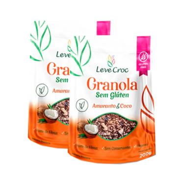 Imagem de Kit 2X: Granola Amaranto/Coco Sem Glúten Leve Crock 200g