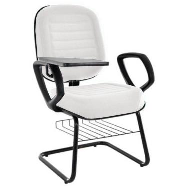 Imagem de Cadeira Escolar Universitária com prancheta para Escolas e Faculdades Linha Blenda Branco