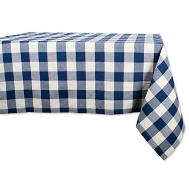 Imagem de DII Coleção Buffalo Check, toalha de mesa clássica, toalha de mesa, 152 x 300, azul marinho e creme