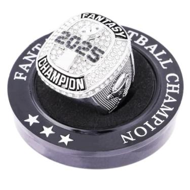 Imagem de ZZXZJW Prêmio Troféu Anel Campeonato de Futebol Fantástico 2025 para Vencedor da Liga de Futebol de Fantasia, Metal, Cristal
