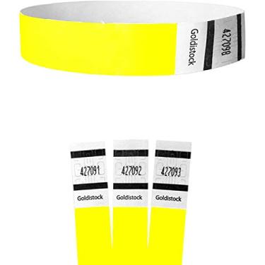 Imagem de Pulseiras Heavier Tyvek 7,5 Mil – Pulseiras de braço douradas originais da série vibrantes amarelas neon de 1,9 cm – Braçadeiras de festa semelhantes ao papel – Pulseiras de pulso mais pesadas Tyvek = Atualizando seu evento