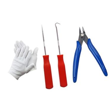 Imagem de harayaa Conjunto de ferramentas para encordoamento de raquetes, ferramenta de guia, cabo confortável, fixação profissional, fio de puxar multifuncional para, Vermelho