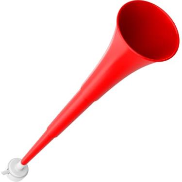 Imagem de Chifre dobrável para estádio 61 cm Vuvuzela Noise Makers plástico torcer trompete buzinas para eventos esportivos, jogos de futebol, escola, esportes, artigos de festa, acessórios (vermelho)