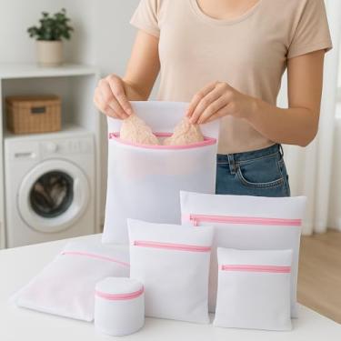 Imagem de Kit 5 Sacos de Lavar Roupas Delicadas para Máquina de Lavar – Proteção Completa, Zíper Reforçado e Conservação de Peças Sensíveis como Roupas Delicadas, Bebê,Calcinhas, Cuecas, Sutiã e Biquinis