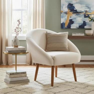 Imagem de Poltrona Decorativa Para Sala Recepção Manicure Consultório Stella Suede Bege