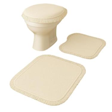 Imagem de Tapete para Banheiro, Kit Tapete Banheiro 3 Peças, 42×45cm,Confortável Sob Os Pés, Esteticamente AgradáVel e DuráVel tapete banheiro,tapete para banheiro(CRUR ALGODÃO B)