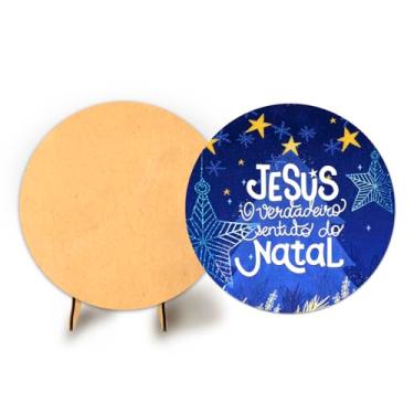 Imagem de Painel C Elastico Redondo 50cm Natal + Suporte MDF (NAT044)