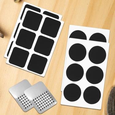 Imagem de Kit de reparo de pneu de bicicleta com 26 peças, kit de remendo de tubo interno redondo, kit de remendo retangular para pneu de bicicleta, kit de remendo autoadesivo com tiras de metal, kit de remendo