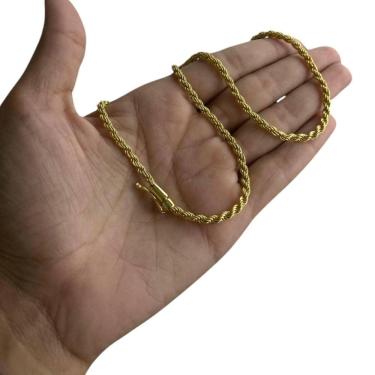 Imagem de Cordão Baiano 3Mm Feminino - Banhado A Ouro 18K