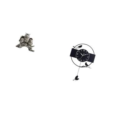 Imagem de Fenteer Escultura de Animal Moderna E Ornamento de Relógio de Parede Minimalista para Sala de Estar, Escritório, Armário, Cozinha, Mesa de Cabeceira, D