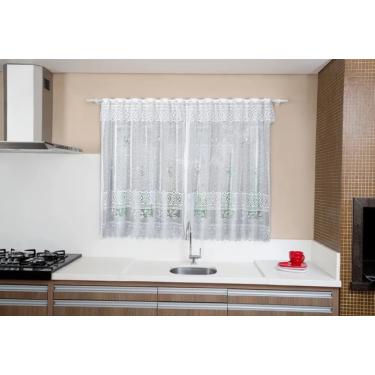 Imagem de Cortina Cozinha Valência Lisa 280cmx120cmx20cm