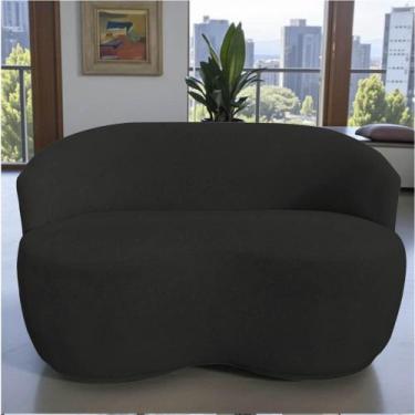 Imagem de Namoradeira Decorativa Beatriz Orgânica Veludo Preto - Mazzero Decor