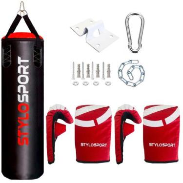 Imagem de Saco de Pancada 120 + 2 Luvas + Suporte Stylo Sport, 2 pares luva adul