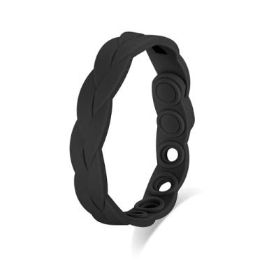 Imagem de Metzm Pulseira de silicone ajustável para homens, mulheres, à prova d'água, pulseiras de silicone para eventos, surfista náutico, esportes, pulseiras de borracha para pulseiras, joias e presentes, One