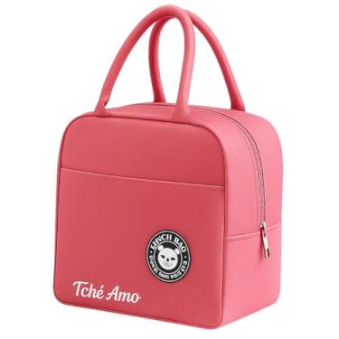 Imagem de Bolsa Térmica Marmita Lancheira Escolar Fitness Academia Passeios Conserva Quente e Frio Compacta e Elegante (Rosa)