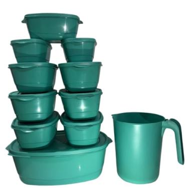 Imagem de Potes Hermeticos para Mantimentos,Kit Jogo de Cozinha C/15 Potes de Plastico Hermetico Resistente Ideal para Armazenar Alimentos+Jarra(Kit 11 Peças - TIFANNY)