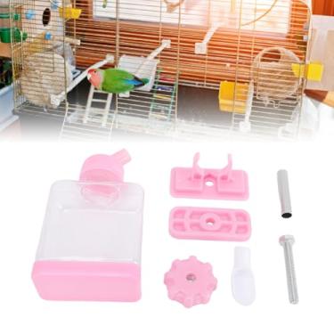 Imagem de Tnfeeon Dispensador Automático de água para Pássaros, Gaiola de Pássaros Com Grande Capacidade, Design Sem Gotejamento para Papagaios, Chinchilas, Codornas e Galinhas (Rosa)
