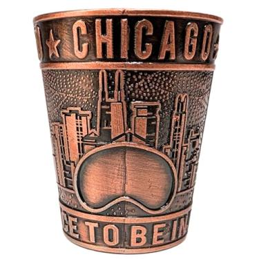 Imagem de Copo de shot Chicago Copper – Lembrança de 42,5 g com design Chicago Bean | Presente de colecionador com detalhe histórico da cidade ventosa