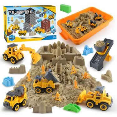 Imagem de Caixa de areia de construção YIDESTARS com 4 veículos e 1,36 kg de are