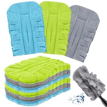 Imagem de Zubebe Recarga de espanador de 12 peças refil de lã espanadores manuais limpeza reutilizável almofadas de espanador laváveis espanadores para limpeza de ventilador de teto madeira janela chão de