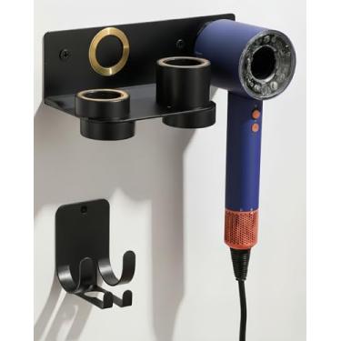 Imagem de Suporte de parede para secador de cabelo Dyson supersônico Airwrap secador de cabelo, organizador de ferramentas de cabelo montado na parede, suporte de secador de metal para armazenamento de