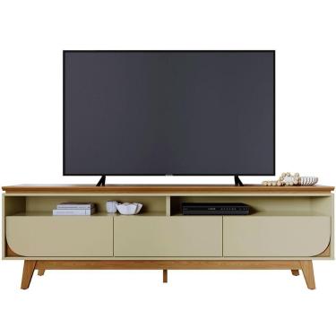 Imagem de Rack Bancada Serena 3 Gavetas Para Tv De 75 Polegadas Cumaru/opala