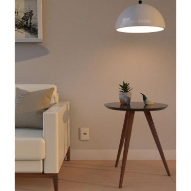 Imagem de Mesa Lateral de Canto Pé Palito Preta 50cm