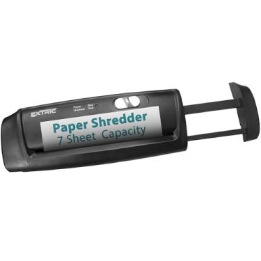 Imagem de Triturador de papel para casa, triturador de papel resistente com braço extensível – 6 folhas, compartimento para cartão de crédito, mini triturador de documentos sem cesta para casa, escritório
