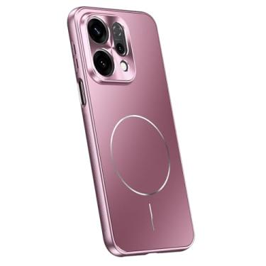 Imagem de HAOMRIYL Capa para Oppo Find X9/X9pro, capa magnética com proteção total de lentes, moldura antiderrapante, capa traseira de policarbonato rígido, roxo, X9