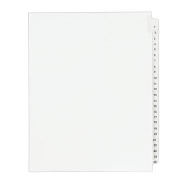 Imagem de Divisórias legais Avery, conjuntos de colarinho padrão, tamanho de letras, abas laterais, 1 unidade