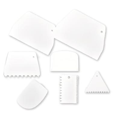 Imagem de Conjunto de 7 peças para decoração de bolo, raspadores de massa e tigela, mais suave e espátula