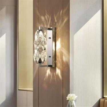 Imagem de Luminária de parede moderna e luxuosa em cristal com LED, ideal para sala de estar, quarto, cabeceira, casa de campo, hotel, escritório, escada e corredor (Estilo 29 D10H32CM)