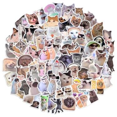 Imagem de Seorsok 106 pçs adesivos de gato, adesivos engraçados meme gatinho para decalques de laptop, leitores de e-books, garrafas de água, acessórios para adesivos IPAD presentes para adolescentes, adultos