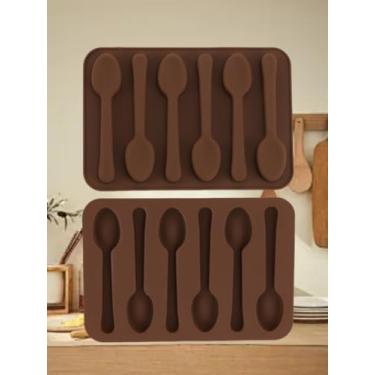 Imagem de Molde de silicone para colher de chocolate com 6 faixas para colheres de bengala doce