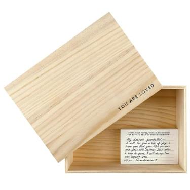 Imagem de Stephan Baby Keepsake Boxes – Caixa de madeira de cápsula do tempo do primeiro ano para bebês recém-nascidos, 17,8 x 25,4 cm, você é amado