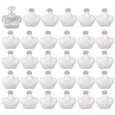 Imagem de Chinflly Clipes de edredom de alfinete, clipes de edredom com material de tecido macio, fixadores de pino de dupla face para colcha, almofadas, cortinas, 30 conjuntos (branco e flor)