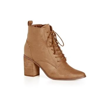 Imagem de City Chic Botas de cano curto femininas - Tessa, Bronzeado, 12 Wide